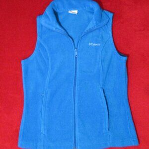 Columbia Fleece Blue Vest Pockets